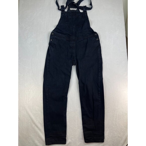 Asos Denim Overalls Womens Size 12 Jean With Tie Straps Black Jumper - Picture 1 of 9